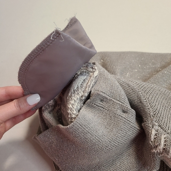 Alfred Dunner Snowflake Sweater Small Gray Metallic Turtleneck Holiday Christmas - Picture 8 of 13